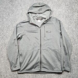 Coalatree Hoodie Sweatshirt Mens Medium Gray Full Zip Grid Fleece Jacket